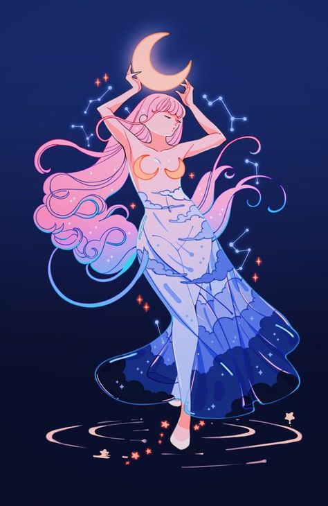 meyo 🌸 on X: "moon maiden " / X Alchemy Art, Dreamy Art, Cute Cartoon Wallpapers, Art Reference Poses, Pretty Art, Pink Hair, Character Design Inspiration, Drawing Inspiration, Aesthetic Art