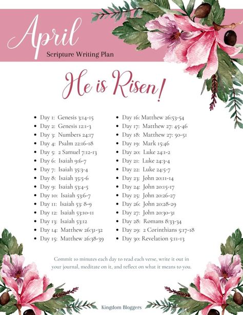 April Scripture Writing Plan, Scripture Writing Plan, Scripture Writing Plans, Scripture Memorization, Scripture Writing, Writing Plan, Bible Study Help, Bible Study Plans, Bible Study Tips