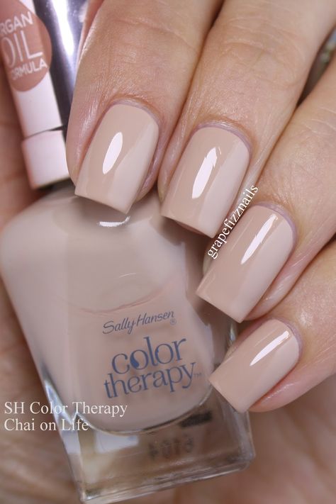 Natural Nail Polish Color, Sally Hansen Color Therapy, Sally Hansen Nail Polish, Sally Hansen Nails, Natural Nail Polish, Nail Care Tips, Neutral Nails, Gel Nail Designs, Chic Nails