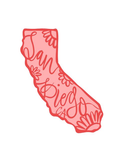 San Diego California State Pink and Red Floral Sticker on Redbubble San Diego Art, Floral Stickers, San Diego California, California State, Pink And Red, Free Wallpaper, Red Floral, San Diego, California