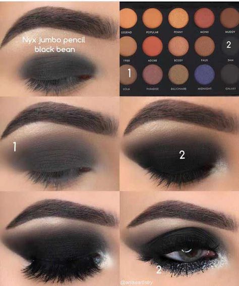 15 Best Smokey Eye Makeup Tutorials To Try In 2020 | FashionEven Smokey Eyes Tutorial, Smokey Eye Makeup Steps, Halloweenský Makeup, Make Up Designs, Smokey Eye Easy, Makeup Steps, Black Smokey Eye, Smokey Eye Tutorial, Smokey Eye Makeup Tutorial