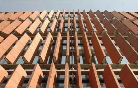 Terracotta Architecture, Terracotta Facade, Rainscreen Facade, Tsinghua University, Exterior Wall Tiles, Facade Architecture Design, Classic Building, Modern Architects, Tower Design