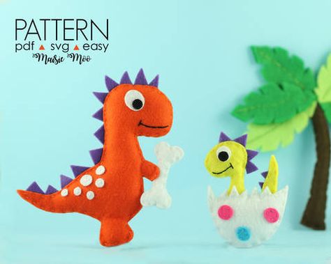 Felt Dinosaur Pattern, Summer Ornaments, Willow Crafts, Felt Dinosaur, Dinosaur Plush Toy, Dinosaur Svg, Unicorn Nursery, Unicorn Pillow, Dinosaur Nursery