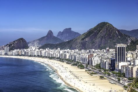 This world famous beach stretches 3 miles long and sits in front of the residential area of Rio de Janeiro. Brazil Facts, Copacabana Beach, Brazil Travel, Famous Beaches, Pretty Beach, Happy Travels, Best Cities, Best Vacations, Image House