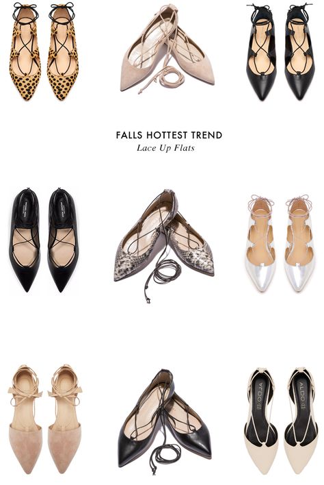 Falls hottest trend- lace up flats Chic Brown Flats With Bow, Lace-up Leather Ballet Flats For Spring, Elegant Leather Lace-up Ballet Flats, Flat Lace Up Shoes, Cheetah Flats, Bay Area Fashion, Trendy Heels, Asos Leopard Flats 7.5, Fashion Shoes Flats