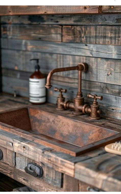 Home Made Bathroom Vanity, Home Made Vanity Ideas, Rustic Bathroom Sinks And Vanities, Brick Wall Bathroom Ideas, Rustic Bathroom Remodel Ideas, Rustic Elegant Bathroom, Mancave Bathroom Ideas, Rustic Vanity Bathroom, Rustic Bathroom Vanity Ideas