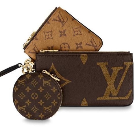 New & Vintage Louis Vuitton Up to 70% Off Retail. Real or Your Money Back. Shipping & Returns Included. BRAND NEW CONDITION. Comes with Box Tag, Dust Bag. The Trio Pouch is combining three different pouches in three variations of LOUIS VUITTON's iconic Monogram canvas. Ideal for essentials, the pouches can be used together or separately, and carried in the hand by the wristlet or attached to a bag or belt. They are secured with gold-tone LV Circle zips. 7.68x 4.53x 1.18 inches (Lengthx H Louis Vuitton Eva Clutch, Louis Vuitton Clutch Bag, Round Coin Purse, Louis Vuitton Clutch, Louis Vuitton Purse, Louis Vuitton Pochette, Handbag Outlet, Louis Vuitton Twist, Vintage Louis Vuitton