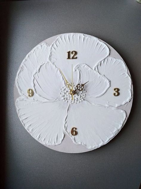 Bedroom Clock, Nursery Clock, Personalized Wall Clock, Flower Clock, Bedroom Wall Clock, Unique Wall Clock, Wall Decor Unique, Handmade Clocks, Water Based Acrylic Paint