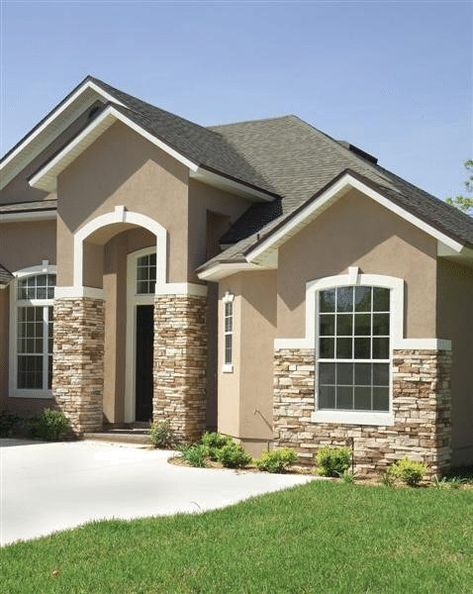 Stucco Colors, Exterior House Colors Stucco, Exterior House Colors Combinations, Best Exterior Paint, House Paint Color Combination, Stucco Homes, Exterior Color Schemes, Exterior Paint Colors For House, Exterior Remodel