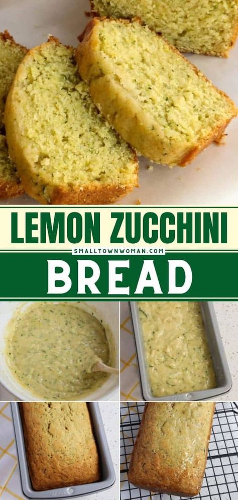 Lemon Recipes Easy, Zucchini Desserts, Zucchini Loaf, Lemon Zucchini Bread, Grated Zucchini, Quick Bread Recipe, Lemon Zucchini, Frozen Lemon, Light Breakfast