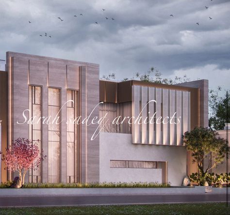 Sara Sadeq Architecture, Saana Architects, Islamic Architecture Elevation, Modern Islamic Architecture Elevation, Indo Saracenic Architecture, Sarah Sadeq Architects, Classic Facade, Apartments Exterior, Luxury Exterior