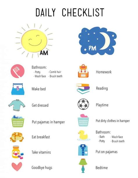 Daily Checklist For Kids, Daily Routine Chart For Kids, Rutinitas Harian, Uppfostra Barn, Daily Schedule Kids, Kids Routine Chart, Daily Routine Chart, Kids Checklist, Beauty Routine Checklist