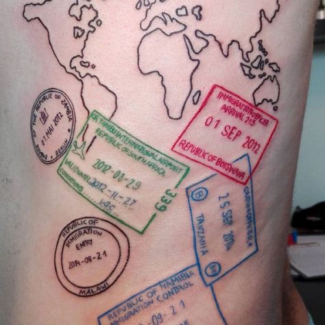 Stamp Tattoo, K Tattoo, Travel Stamp, Passport Stamps, Travel Quotes Wanderlust, Travel Icon, Travel Maps, Travel Tattoo, Beauty Business