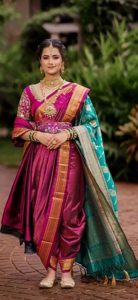 Nine-yard Nauvari Sarees for Festivals Poses On Marathi Look, Navwari Look For Bride, Nauvari From Saree, Wedding Nauvari Look, Navari Sari Look, Brahmani Nauvari Saree, Nauvari Saree Look For Wedding, Nauvari Kasta Saree, Nauvari Bride Look