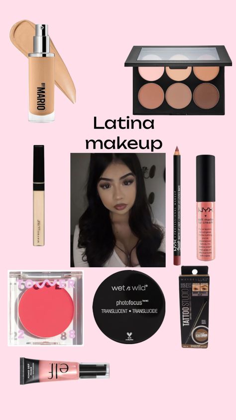 Latina makeup products Latina Makeup Products, Makeup Ideas Latina, Latina Makeup Looks, Makeup Beauty Room, Angel Makeup, Girly Makeup, Latina Makeup, Day Makeup Looks, Simple Makeup Tips