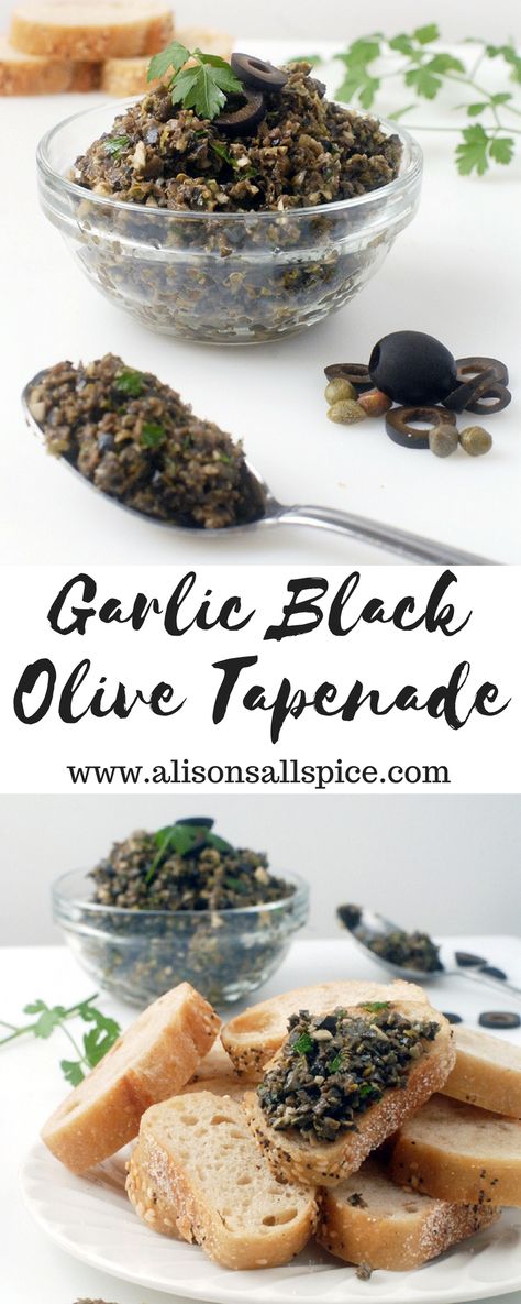 Black Olive Tapenade, Olive Pesto, Tapenade Recipe, Olive Recipes, Olive Tapenade, Garlic Recipes, Hummus Recipe, Vegan Appetizers, Tapenade