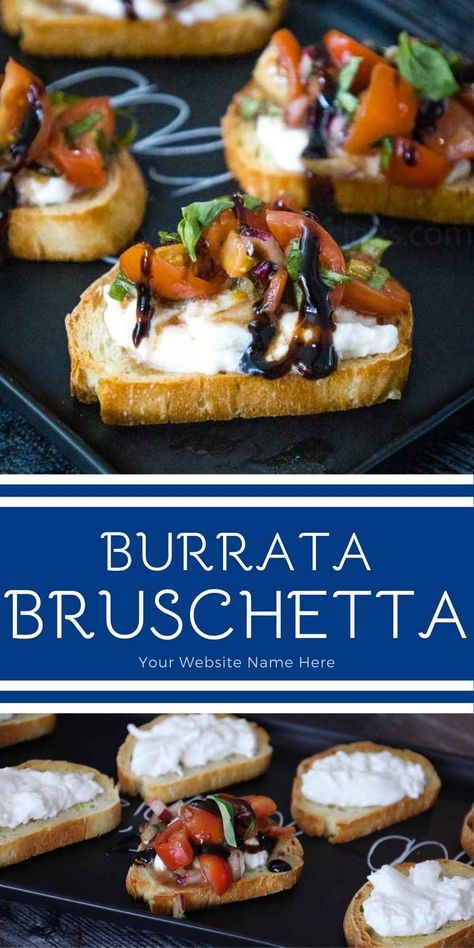 Burrata Appetizer Recipes, Burrata Ideas, Barratta Recipes, Burrata Cheese Appetizers, Buratta Bruschetta, Recipes With Burrata Cheese, Easy Burrata Appetizer, Buratta Recipe Dinners, Bruschetta Recipes