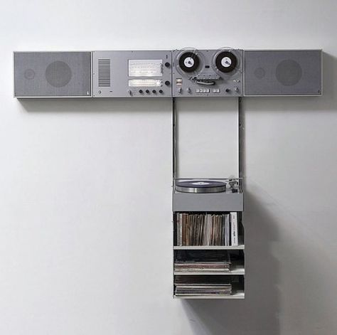 Braun wall mounted audio system designed by Dieter Rams, 1960s Braun Dieter Rams, Dieter Rams Design, Guy Gifts, Braun Design, Dieter Rams, Audio Room, Modular Walls, Audio Design, Modular Furniture