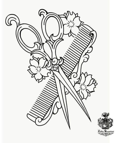 Cosmetology Painting, Hair Scissor Tattoos, Shears Tattoo, Scissors Drawing, Hairdresser Tattoos, Hairstylist Tattoos, Barber Tattoo, Traditional Tattoo Designs, Getting A Tattoo