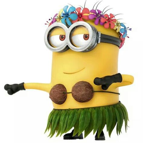 Grass skirt Minion Humour, 3 Minions, Minion Characters, Minion Costumes, Dance Gif, Minions Love, Cute Minions, Despicable Me 2, Kusadasi