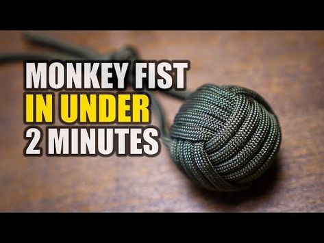 Make a MONKEY FIST KNOT In UNDER 2 MINUTES! - YouTube Diy Monkey Fist Knot, Monkey Knot Tutorial, Monkey Ball Knot, Monkey Fist Knot Tutorial, Monkeys Fist Knot, Knot Tying Tutorial, Diy Yarn Decor, Paracord Designs, Monkey Fist Keychain