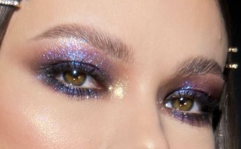 Asian Eyeshadow, Plum Eyeshadow, Makeup 2024, Gem Makeup, Metallic Makeup, Extreme Makeup, Metallic Eyes, Rave Makeup, Magical Makeup