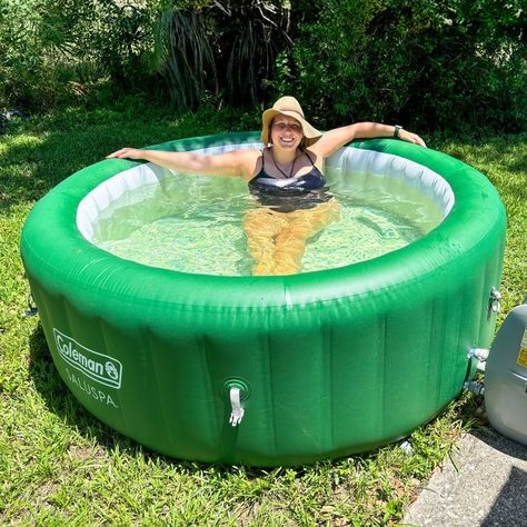 I Tried the Coleman SaluSpa Inflatable Hot Tub—Here’s My Unbiased Review Inflatable Hot Tub Ideas, Hot Tub Lights, Hot Tub Ideas, Comfortable Patio Furniture, Tub Lighting, Large Hot Tub, Inflatable Hot Tub, Portable Hot Tub, Hot Tub Backyard