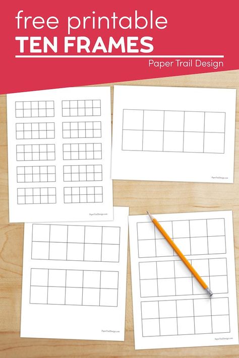 Kindergarten 10 Frame Activities, Free Ten Frame Worksheets, Preschool Ten Frame Printables, Ten Frame Activities First Grade, Ten Frame Template Free Printable, Ten More Ten Less One More One Less, 20 Frames Math, Diy Ten Frame, Free 10 Frame Printable