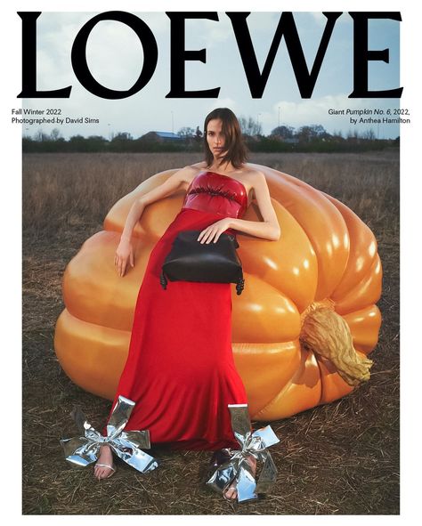 David Sims Eyes LOEWE FW 2022 Campaign Anthea Hamilton Pumpkins — Anne of Carversville Fw 2022, Giant Pumpkin, David Sims, Campaign Fashion, Top Design Fashion, Fashion Advertising, Runway Collection, Ad Campaign, Fashion Shoot