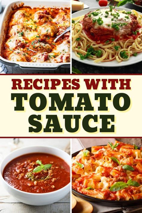 Tomato Sauce Uses Meals, Pasta And Tomato Sauce Recipes, Healthy Recipes Using Tomato Sauce, Dinner Recipes With Tomato Sauce, What To Make With Tomato Juice, Dishes With Tomato Sauce, Dinner Ideas With Tomato Sauce, Canned Tomato Pasta Sauce, Tomato Based Pasta Sauce