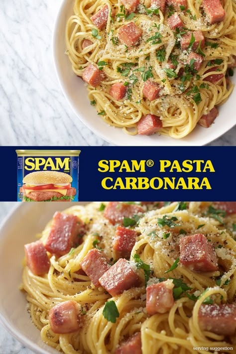 Pasta And Spam Recipes, Spam And Noodles, Dinner Ideas With Spam, Spam Spaghetti Recipes, Spam Recipes Dinners Meals, Spam Noodle Recipes, Spam And Pasta Recipes, Spam And Noodles Recipe, Spam And Ramen Noodles