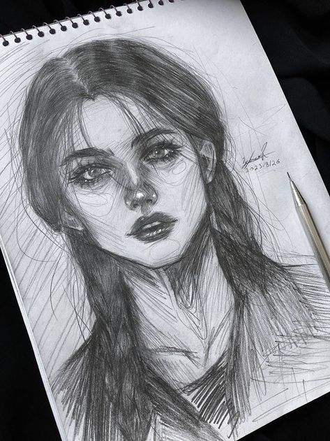 Face Art Drawing, 심플한 그림, Pencil Sketch Images, Portraiture Drawing, Seni Dan Kraf, Art Tools Drawing, Pencil Art Drawings, Art Drawings Sketches Creative, Hand Art Drawing