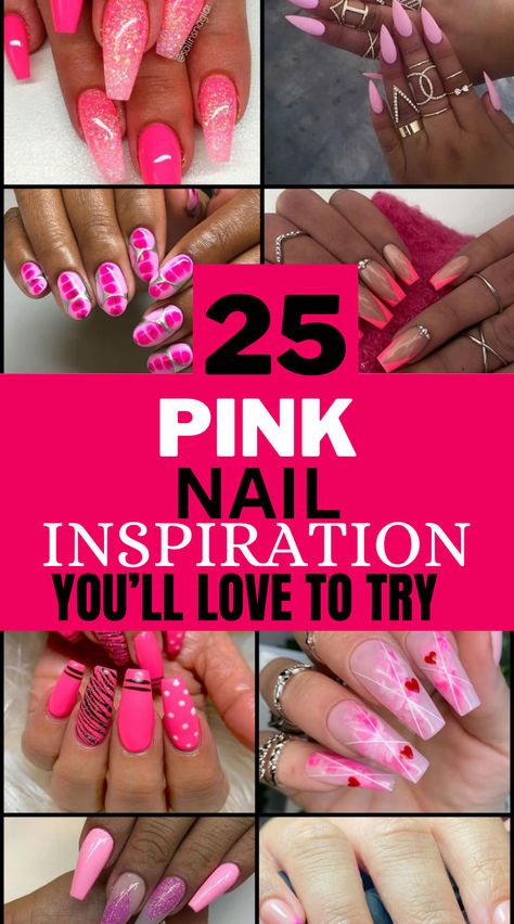 If you love pink nails then these nails are for you. These pink nail inspiration are the best and will suit any outfit you want to pair them with. These pink nail inspiration are beautiful so you can’t help but love them all. Pink Tips With Design, Pink Nails With Lines Design, Pink Nail Tip Designs, 2 Tone Pink Nails, Multi Colored Pink Nails, Pink Multicolor Nails, Pretty Pink Nails Design, Two Tone Pink Nails, Pink Nails 2024