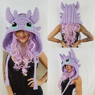 Hood Hat Crochet, Diy Crochet Hat, Dragon Hat, Crochet Costumes, Crochet Hood, Hood Pattern, شال كروشيه, Bonnet Crochet, Crochet Dragon