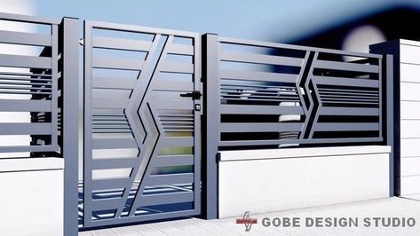 Modern Fence Design Metal, Pagar Modern, Modern Steel Gate Design, Balcony Decoration Ideas, Latest Gate Design, Gate Design Ideas, Metal Gates Design, Grill Designs, Home Window Grill Design