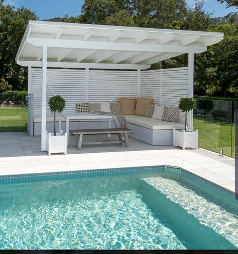 Pool Cabana Ideas, Backyard Cabana, Garden Pool Design, Pool Gazebo, Pool Pergola, Simple Pool, Pool Cabanas, Pool Shed, Pool Shade