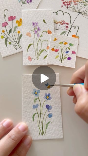 Pzazz Art Studio, Ink And Watercolor Art Tutorial, Diy Watercolor Flowers, Watercolor Art For Beginners Tutorial, Akvarel Painting, Watercolor Doodles, Watercolour Florals, Easy Flower Painting, Learn Watercolor Painting