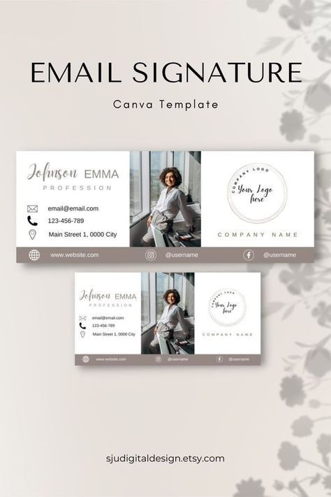 Gmail Template, Company Email Signature, Gmail Signature, Email Signature Templates, Bookkeeping Templates, Signature Ideas, Small Business Owner, Company Names, Canva Template