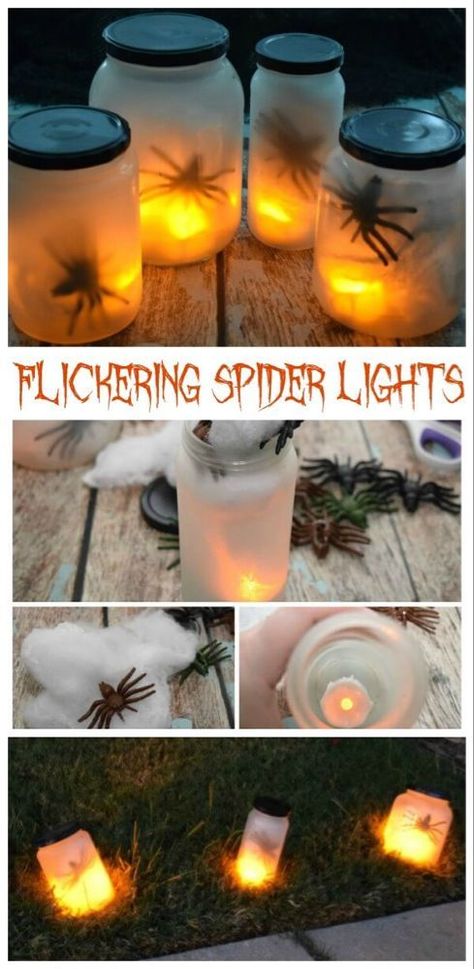 Halloween Camping Decorations, Spider Lights, Halloween Maze, Halloween Camping, Halloween Outside, Easy Diy Halloween Decorations, Halloween Fest, Hallowen Ideas, Homemade Halloween Decorations