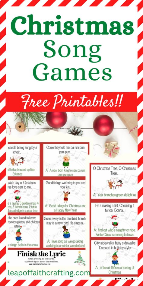 Guess The Christmas Song Free Printable, Christmas Finish The Lyrics Game Free, Christmas Finish The Lyrics Game, Finish The Lyrics Christmas Songs, Song Games, Christmas Song Games, Christmas Carol Game, Christmas Carols Lyrics, Fun Holiday Games