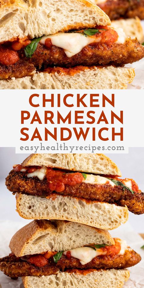 Chicken Parm Sandwich, Parmesan Sandwich, Chicken Breast Sandwich, Chicken Parmesan Sandwich, Chicken Bread, Chicken Breast Cutlet, Easy Chicken Parmesan, Breaded Chicken Breast, Chicken Sandwich Recipes