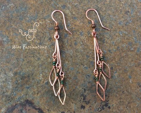 Wire Bending Jewelry, Wire Leaf, Wire Earrings Handmade, Wire Jewelry Earrings, Wire Jewelry Patterns, Wire Wrapped Stone Jewelry, Wire Wrap Jewelry Designs, Wire Wrapping Stones, Wire Jewelry Designs