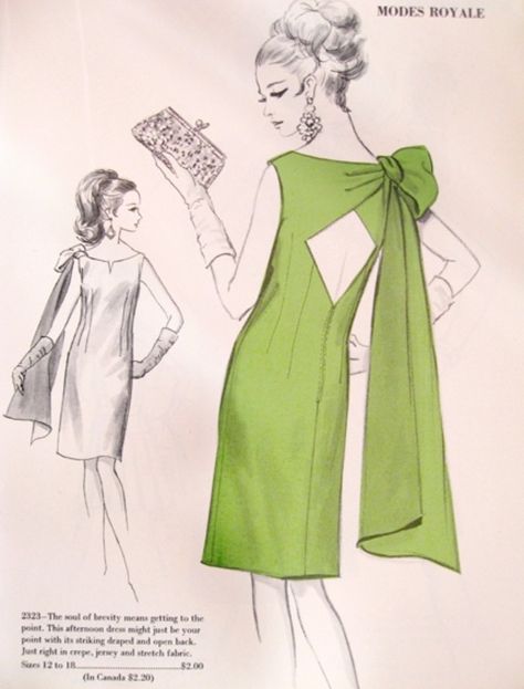 Patron Vintage, 1960 Fashion, Fashion 1960s, Vintage Dress Patterns, Retro Mode, Vintage Couture, Vestidos Vintage, Old Fashion, 1960s Fashion