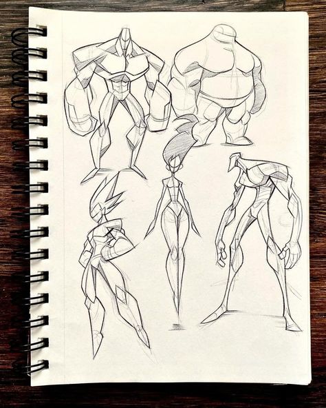 References • Instagram Drawing Styles Tutorials, Character Body Shapes, Kevin Shah Art, Geometric Art Style, How To Draw Comics Characters, Cartoony Artstyle Anatomy, Superhero Art Oc, Character Shading, Art Style Reference