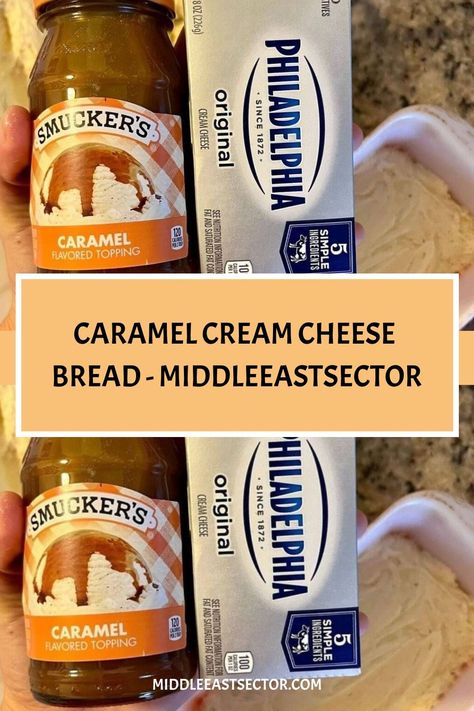 CARAMEL CREAM CHEESE BREAD - middleeastsector https://middleeastsector.com/caramel-cream-cheese-bread/ Caramel Cheese Bread, Caramel Cheesecake Bread, Carmel Cream Cheese Bread, Carmel Bread, Caramel Cream Cheese Bread, Tea Breads, Peach Bread, Cream Cheese Roll Up, Baked Food