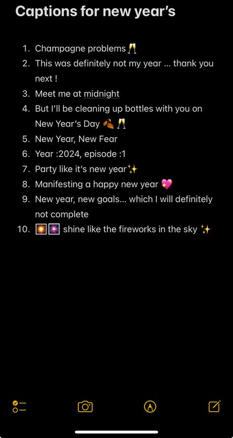 Caption For 31st December, New Year’s Eve Captions 2023, New Year Notes For Instagram, New Year Photo Captions, Year Recap Captions Instagram, New Years Insta Captions, New Year Captions 2024, New Year Post Ideas Instagram, Nye Insta Captions