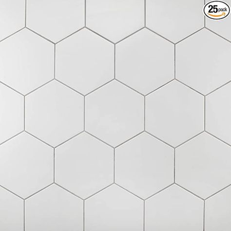 Metal Tile Backsplash, Fireplace Facade, Hex Tile, Decorative Ceiling Tile, Modern Flooring, Shower Installation, Merola Tile, Hexagonal Mosaic, Tile Projects