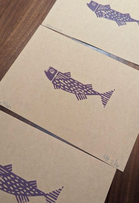 Fish Screen Print, Linocut Fish Print, Fish Linocut, Linocut Block Prints, Japanese Block Print, Fish Prints, Eraser Stamp, Fish Animal, Foto Transfer