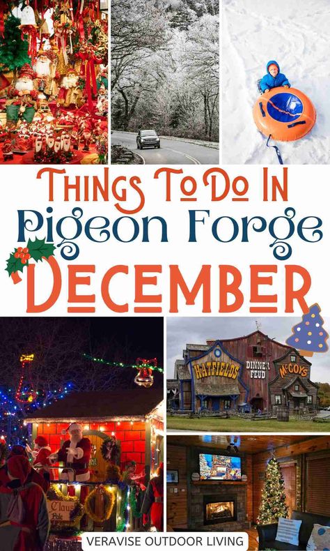 Start planning your winter getaway with this Pigeon Forge vacation guide, featuring the best things to do in Pigeon Forge in December! With countless attractions to see, activities to do, and events happening throughout this Smoky Mountains town, one thing is for sure, your trip won’t be boring! Christmas Pigeon Forge, Pigeon Forge In December, Pigeon Forge Things To Do, Best Things To Do In Pigeon Forge, Pigeon Forge Tennessee Christmas, Pigeon Forge Christmas, Poconos Vacation, Pigeon Forge Restaurants, Pigeon Forge Hotels