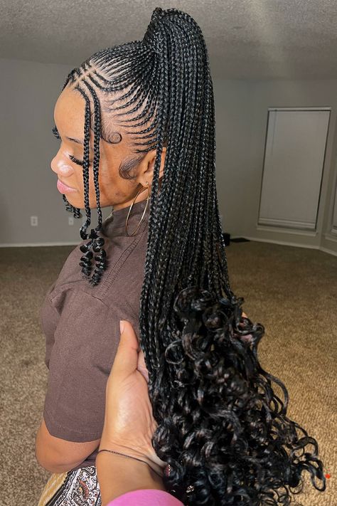 Cornrow Ponytail Cornrow Ponytail Styles, Cornrow Ponytail, Cornrows Braids For Black Women, Short Box Braids Hairstyles, Braided Hairstyles For Black Women Cornrows, Braided Hairstyles For Teens, Feed In Braids Hairstyles, Quick Braided Hairstyles, Box Braids Hairstyles For Black Women